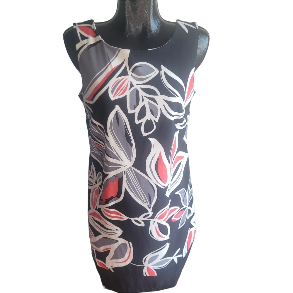 Beechers Brook Abstract Floral Sleeveless Shift Dress Size L